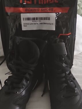 Black Men's High-Top Boxing Shoes